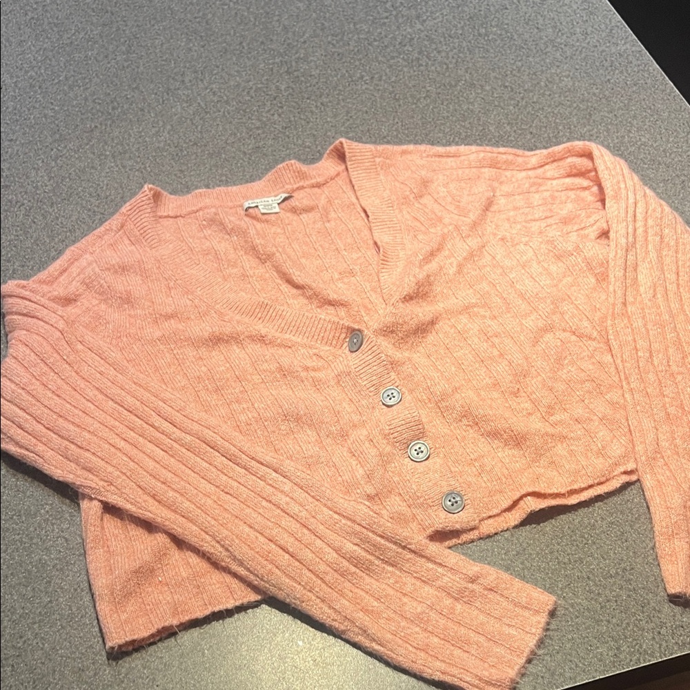 American Eagle Outfitters Peach Button-Up Cardigan